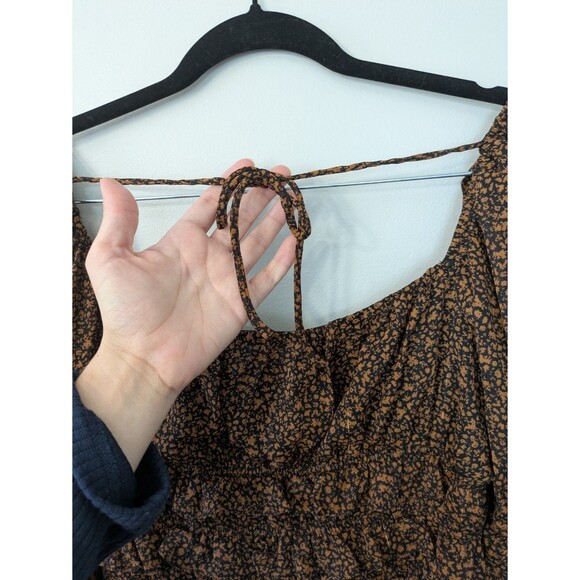 Astr the Label Fairfield Square Neck Crop Top Peasant Prairie Boho Puff Sleeve M - Picture 6 of 11